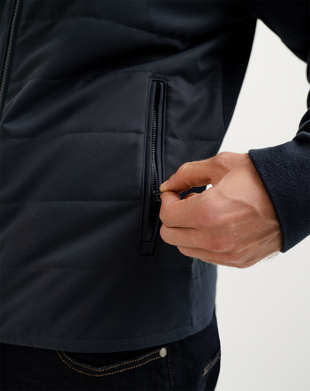 Chaqueta regular fit sin capucha azul