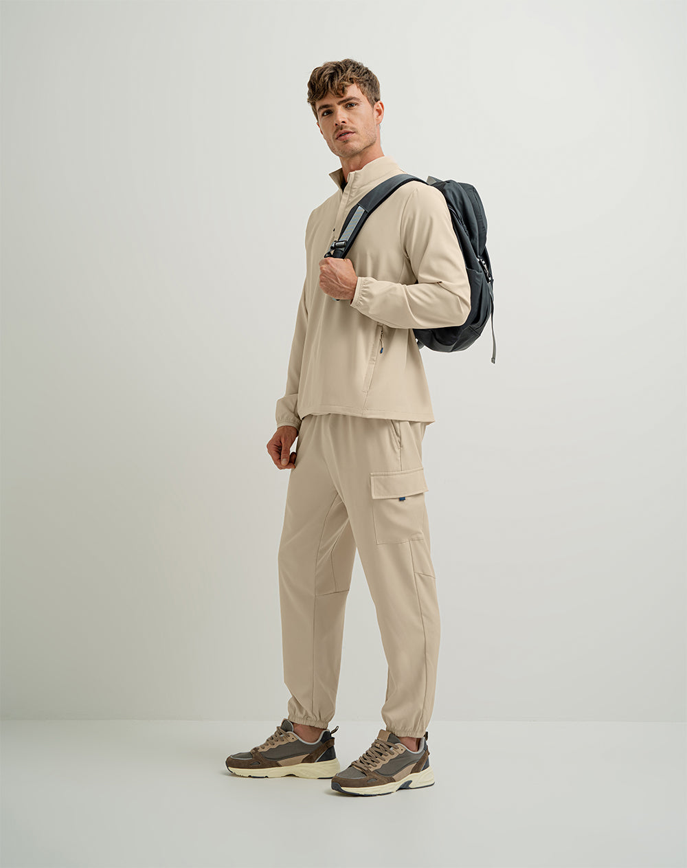 Sudadera holgada caqui para hombre