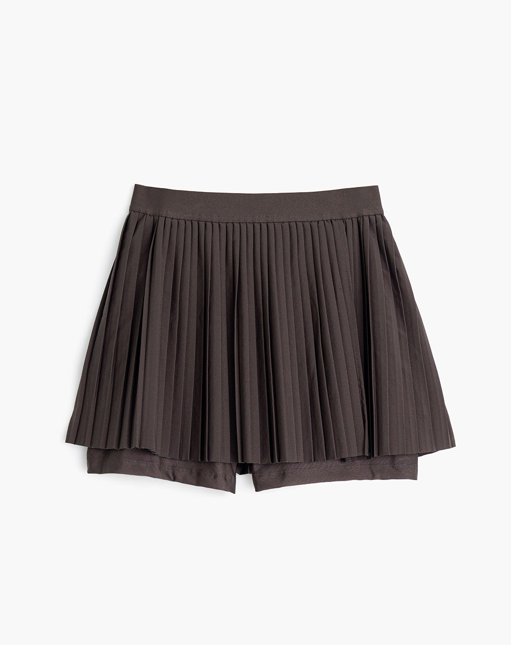 Falda corto tiro alto cafe