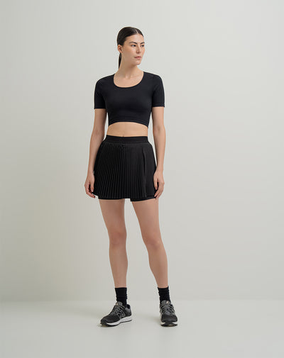 Falda de tenis ciclista interno negra mujer