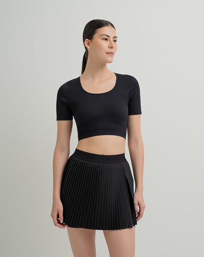 Falda de tenis ciclista interno negra mujer