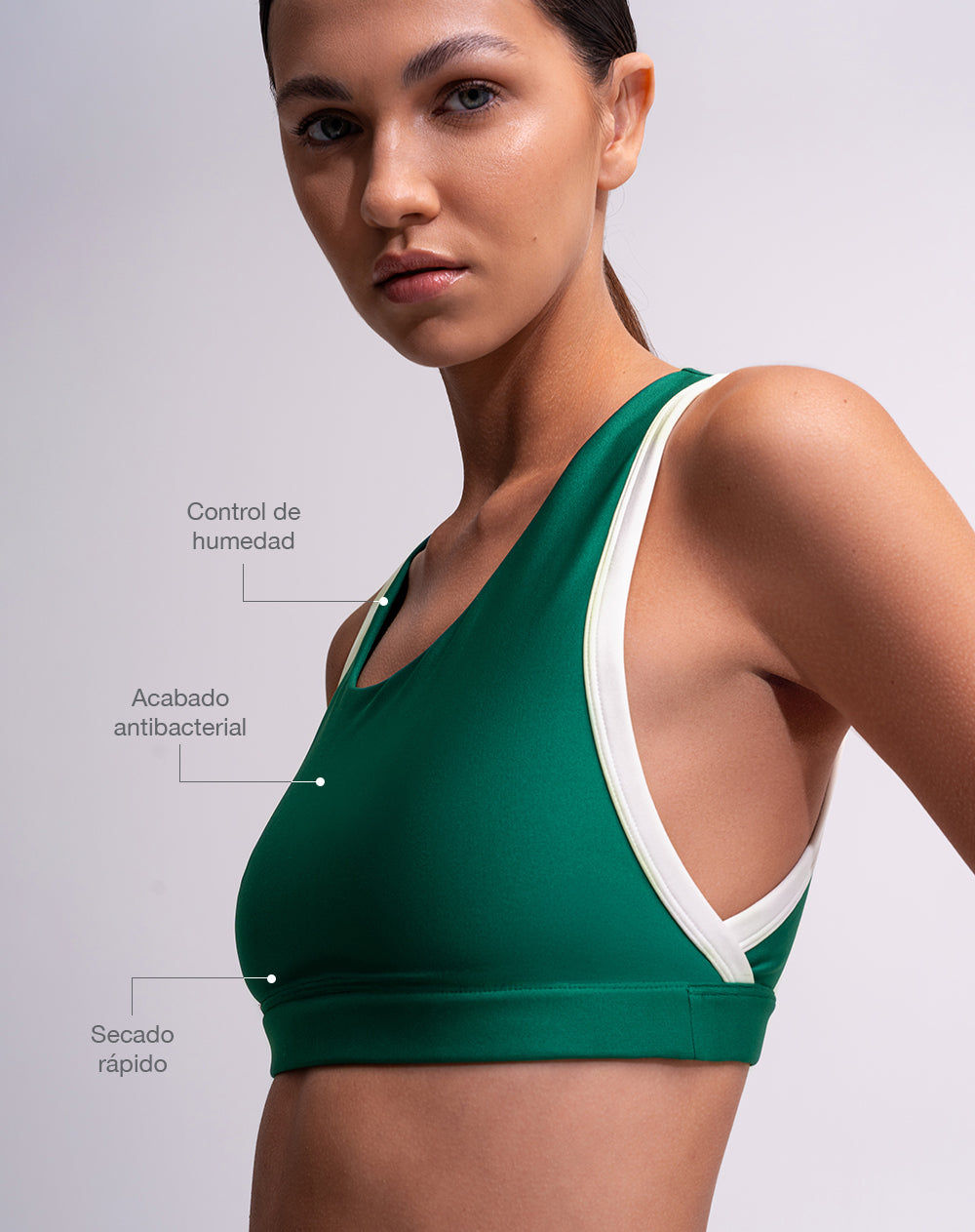 Top soporte medio control de humedad verde