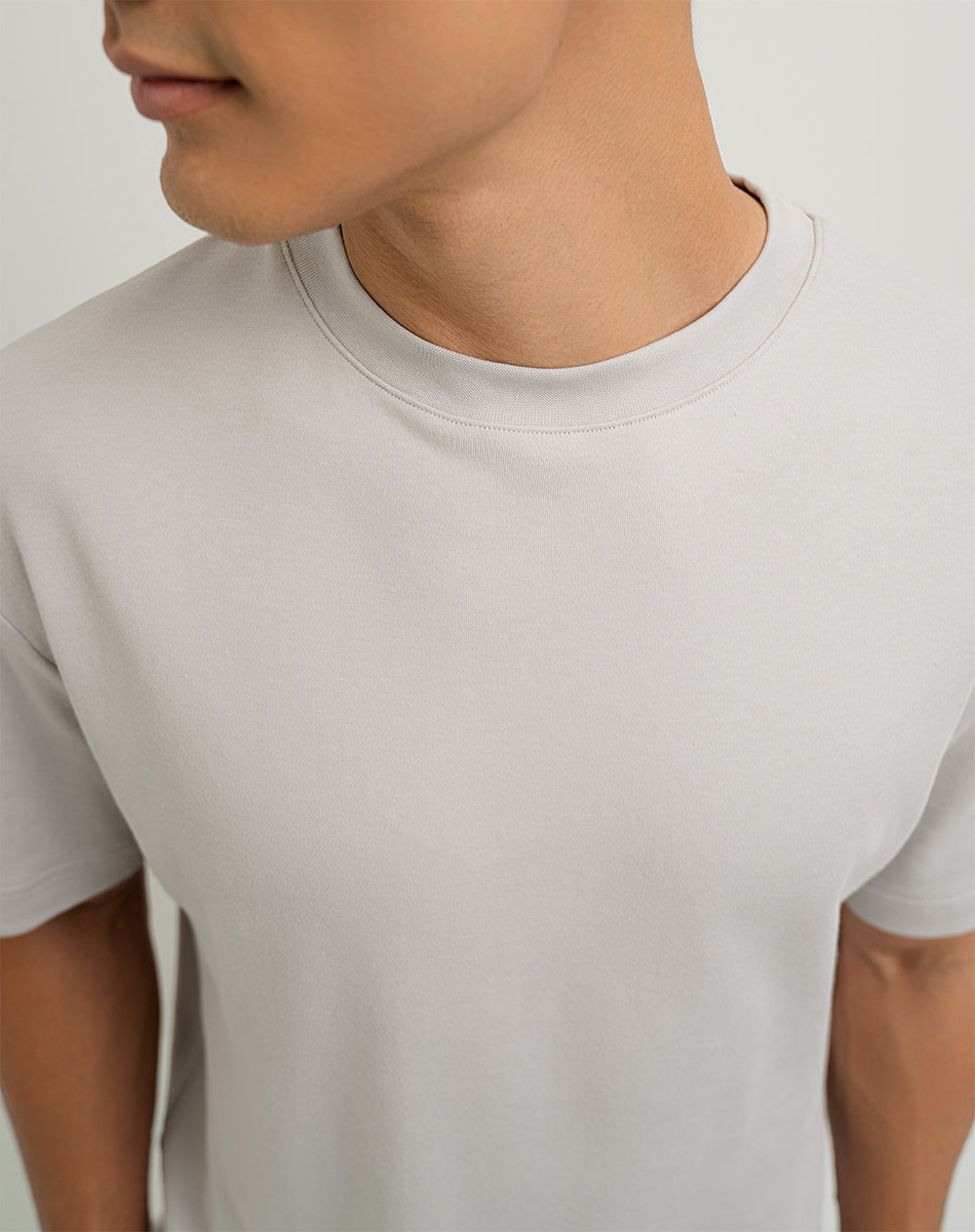 Camiseta algodón holgada gris claro hombre