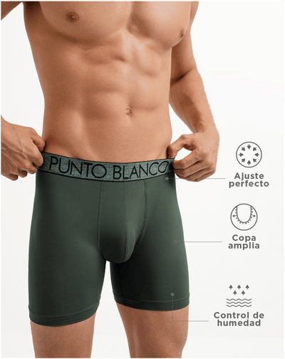 Bóxer deportivo largo microfibra copa amplia verde