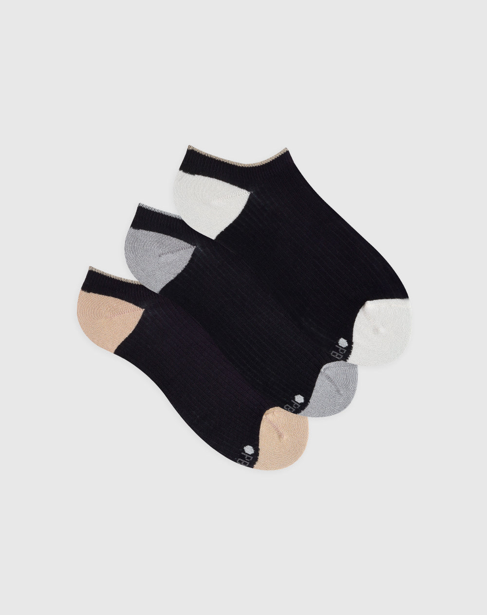 Medias para mujer tobilleras cortas en algodón pack x3unds negras
