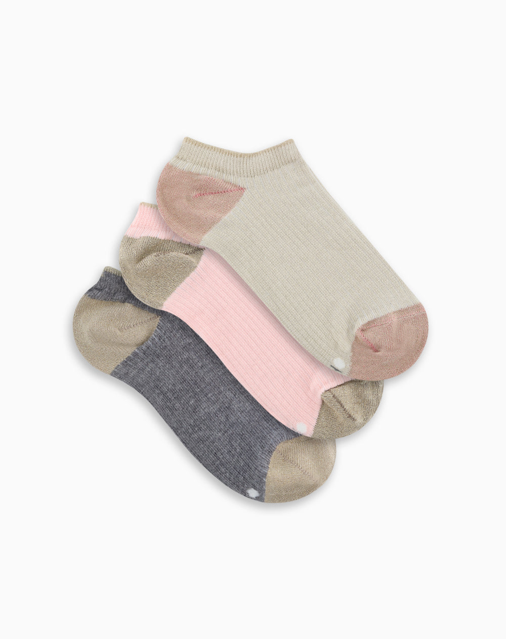 Medias mujer tobilleras cortas algodón pack x3 surtido