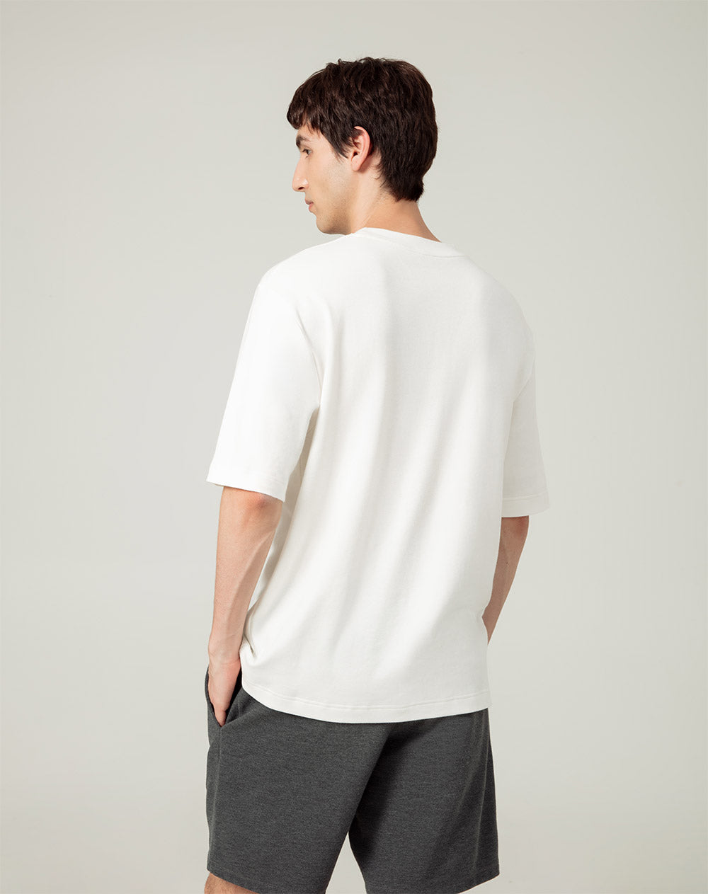 Bermuda en algodón sostenible gris oscura para hombre