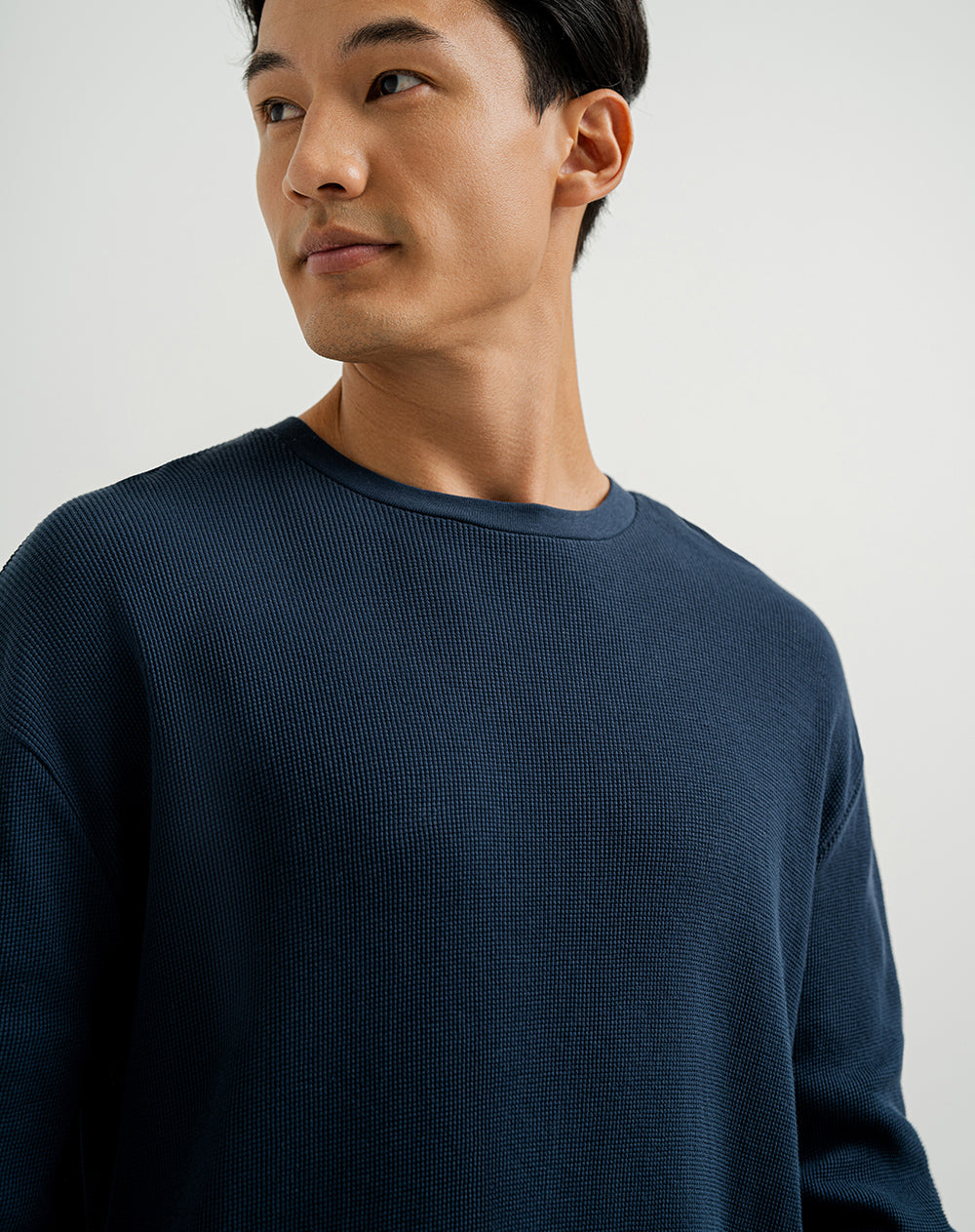Camibuzo en algodón sostenible azul oscuro para hombre