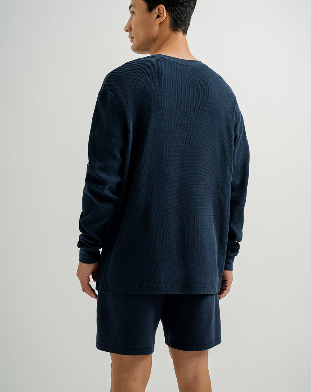 Camibuzo en algodón sostenible azul oscuro para hombre
