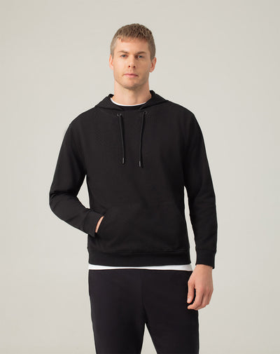 Buzo en algodón sostenible con capucha negro para hombre