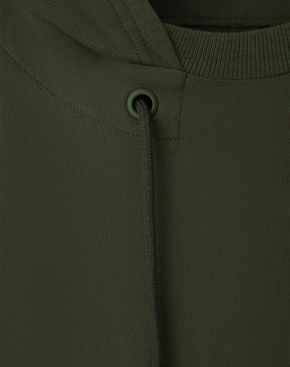 Buzo en algodón sostenible bolsillo frontal y capucha verde para hombre