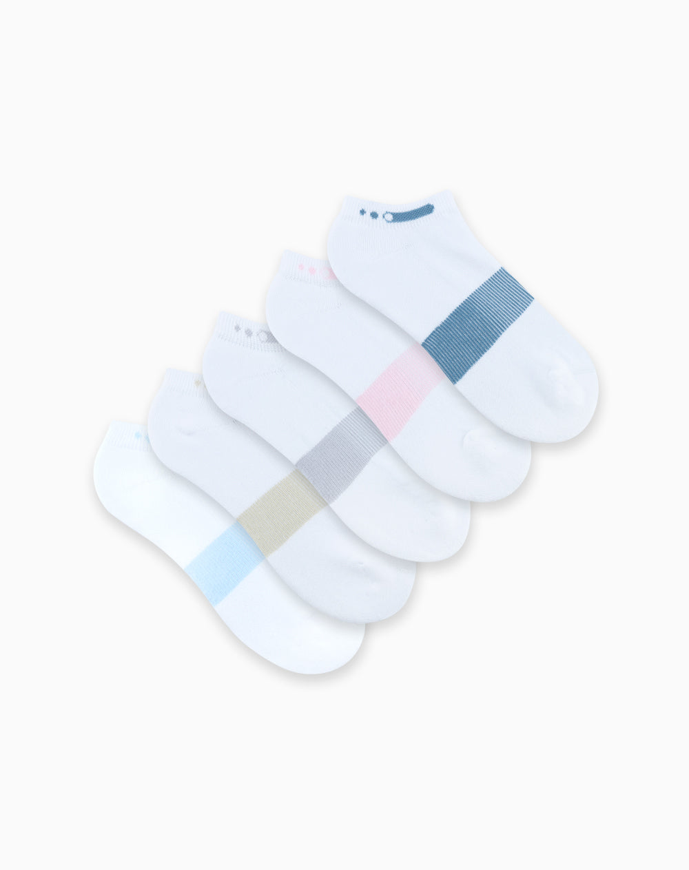 Medias deportivas mujer tobillera corta algodón pack x5 surtido