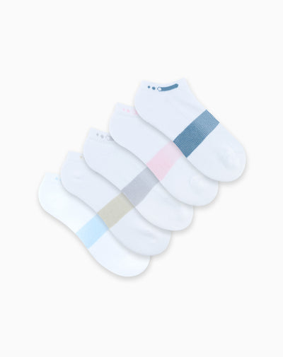 Medias deportivas mujer tobillera corta algodón pack x5 surtido