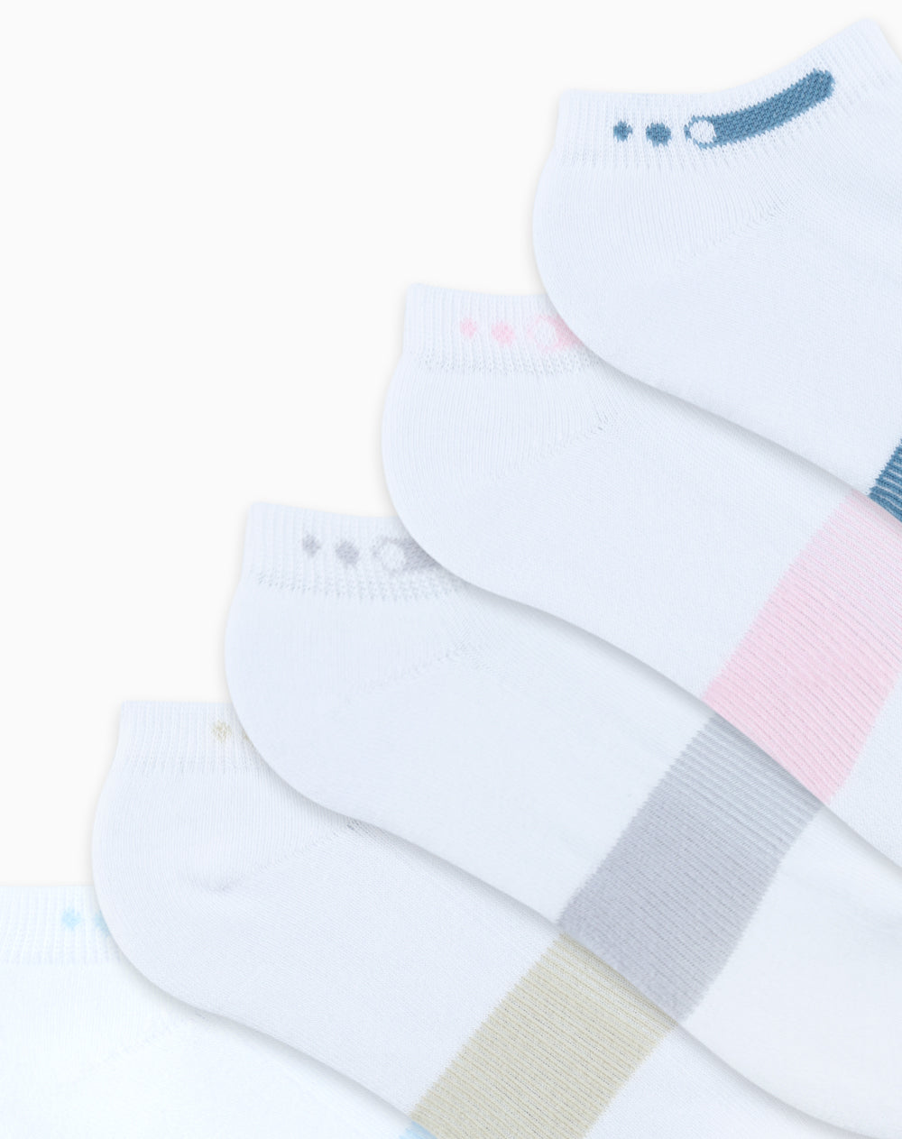 Medias deportivas mujer tobillera corta algodón pack x5 surtido