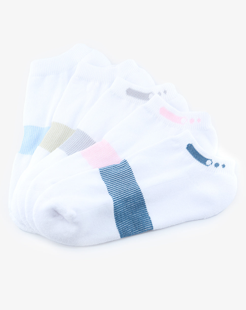 Medias deportivas mujer tobillera corta algodón pack x5 surtido
