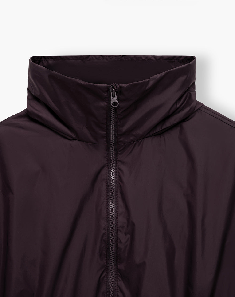 Chaqueta rompevientos oversize vinotinto mujer