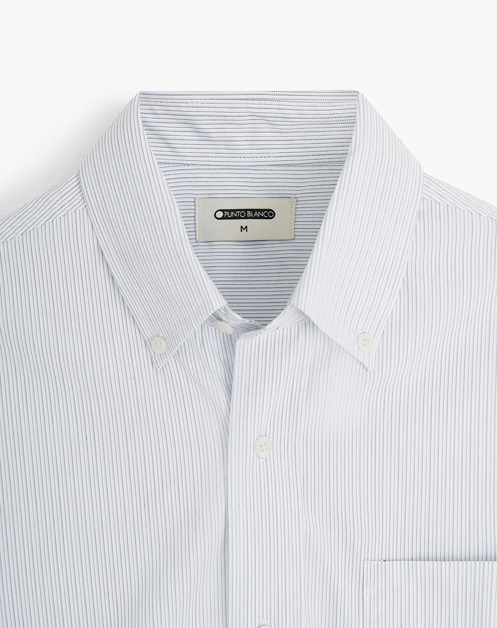 Camisa relaxed fit manga larga blanca con rayas