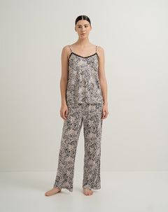 Pantalón de pijama mujer habano estampado