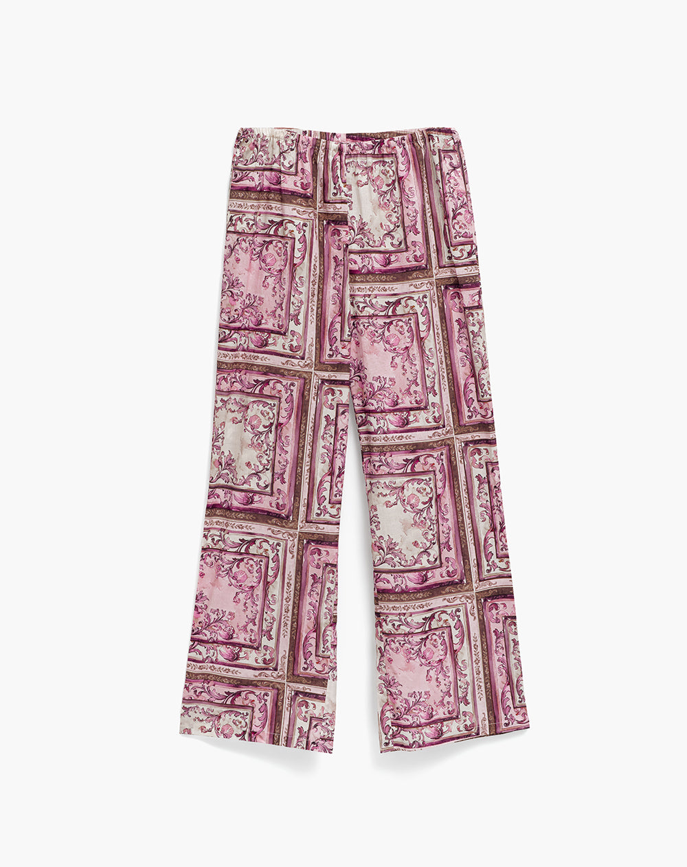 Pantalón relaxed fit tiro alto uva estampado
