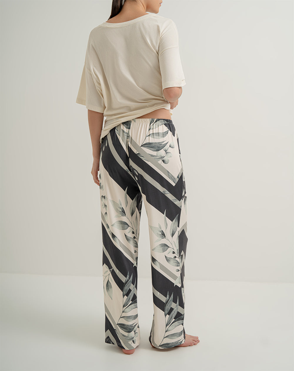 Pantalón de pijama mujer verde estampado