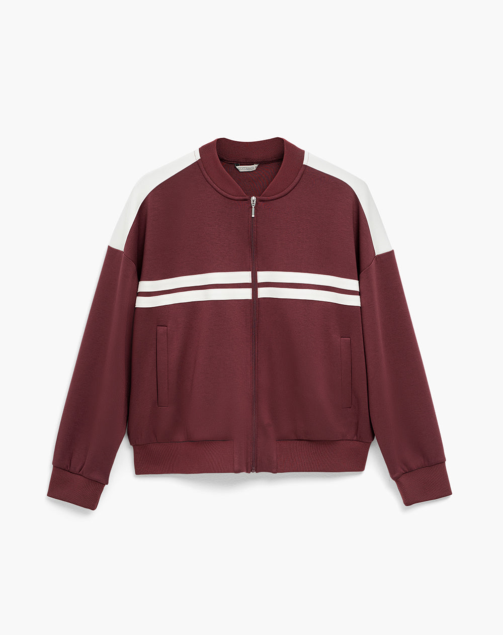 Chaqueta relaxed fit sin capucha vinotinto