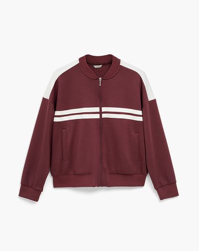 Chaqueta relaxed fit sin capucha vinotinto