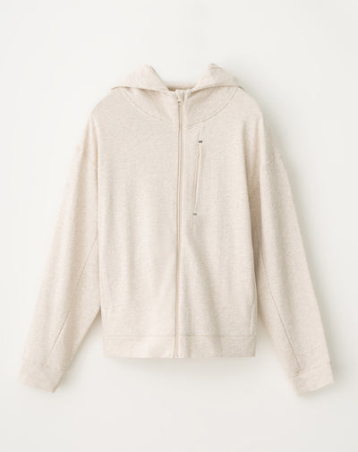 Chaqueta algodón sostenible con capucha habano para mujer
