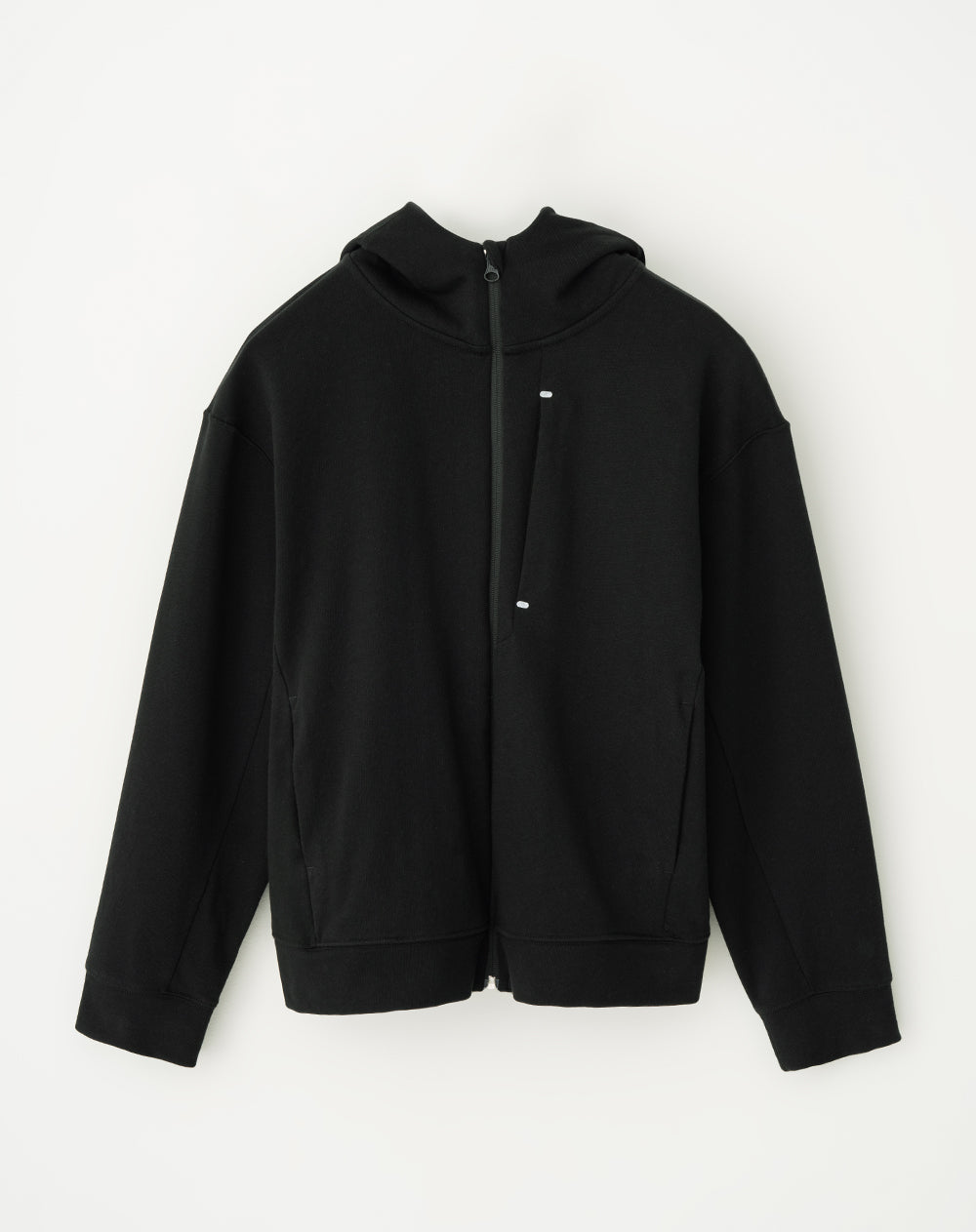 Chaqueta algodón sostenible con capucha negra para mujer