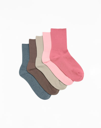 Medias mujer largas algodón pack x5 surtido