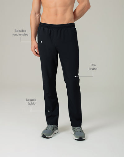Pantalón deportivo secado rápido azul hombre