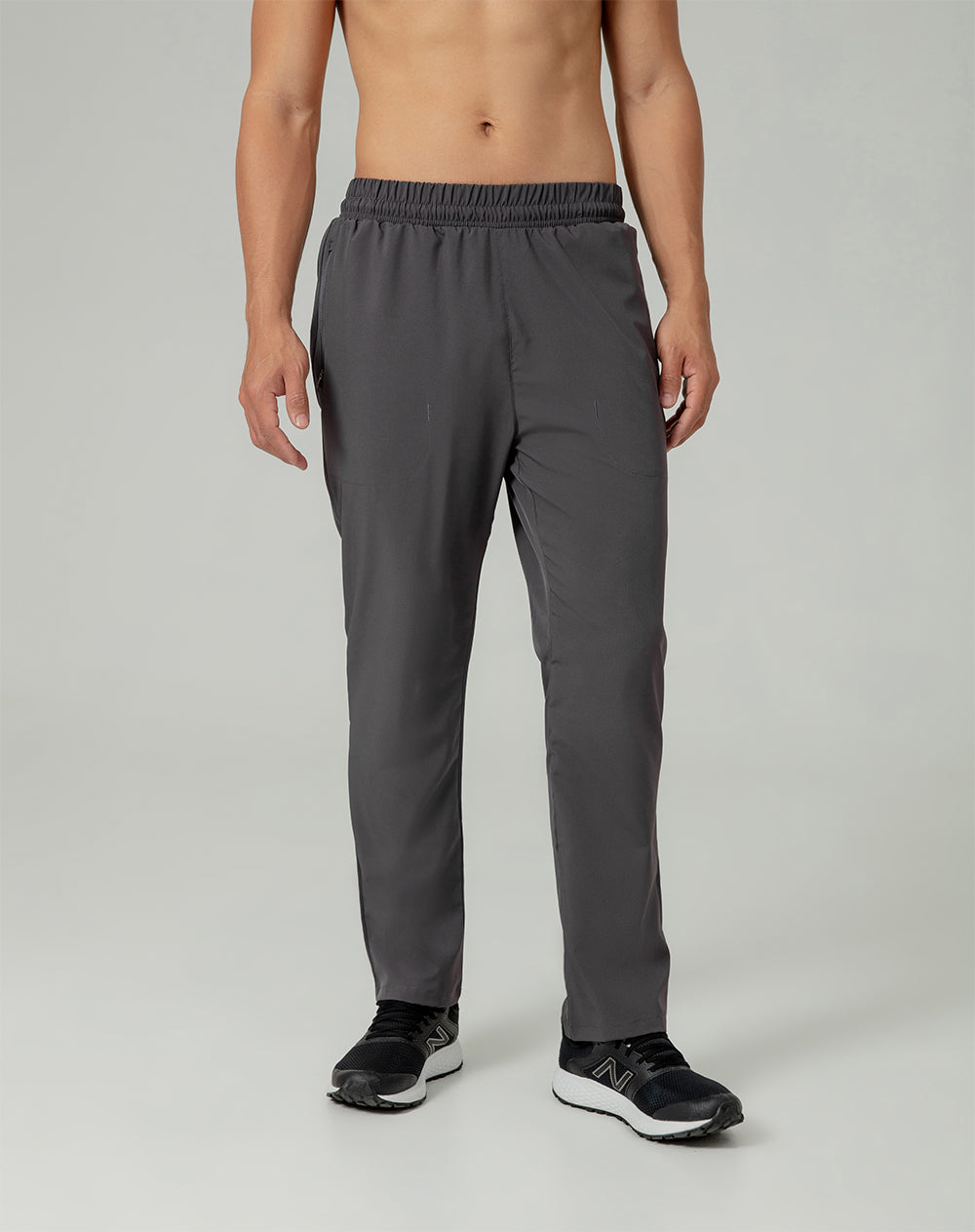 Jogger regular fit tiro medio gris