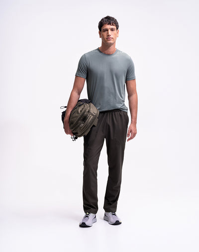 Pantalón deportivo secado rápido verde hombre