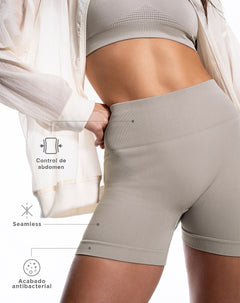 Biker deportivo seamless cáfe para mujer