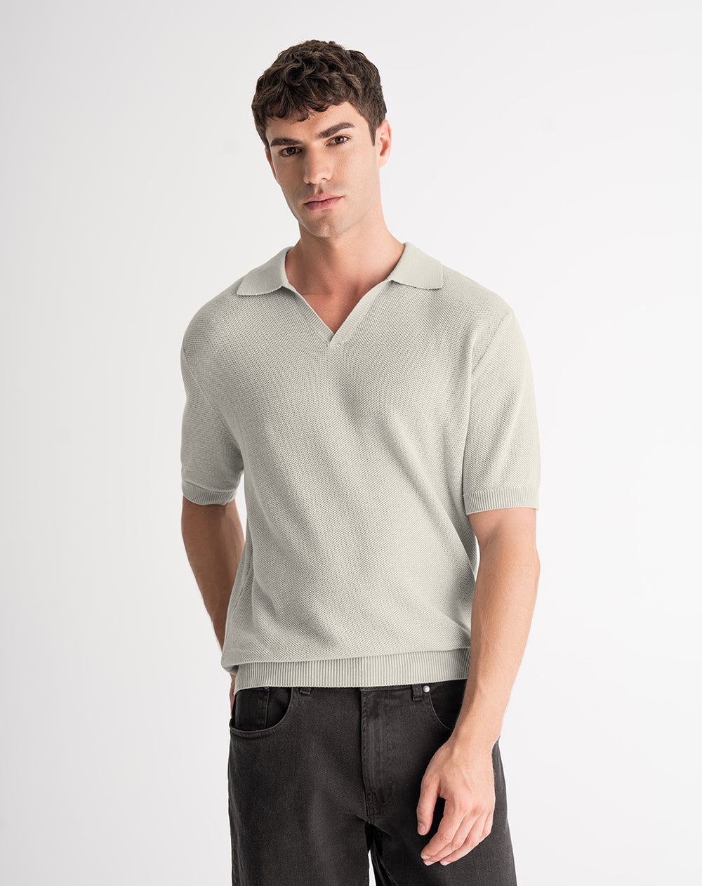 Polo regular fit gris