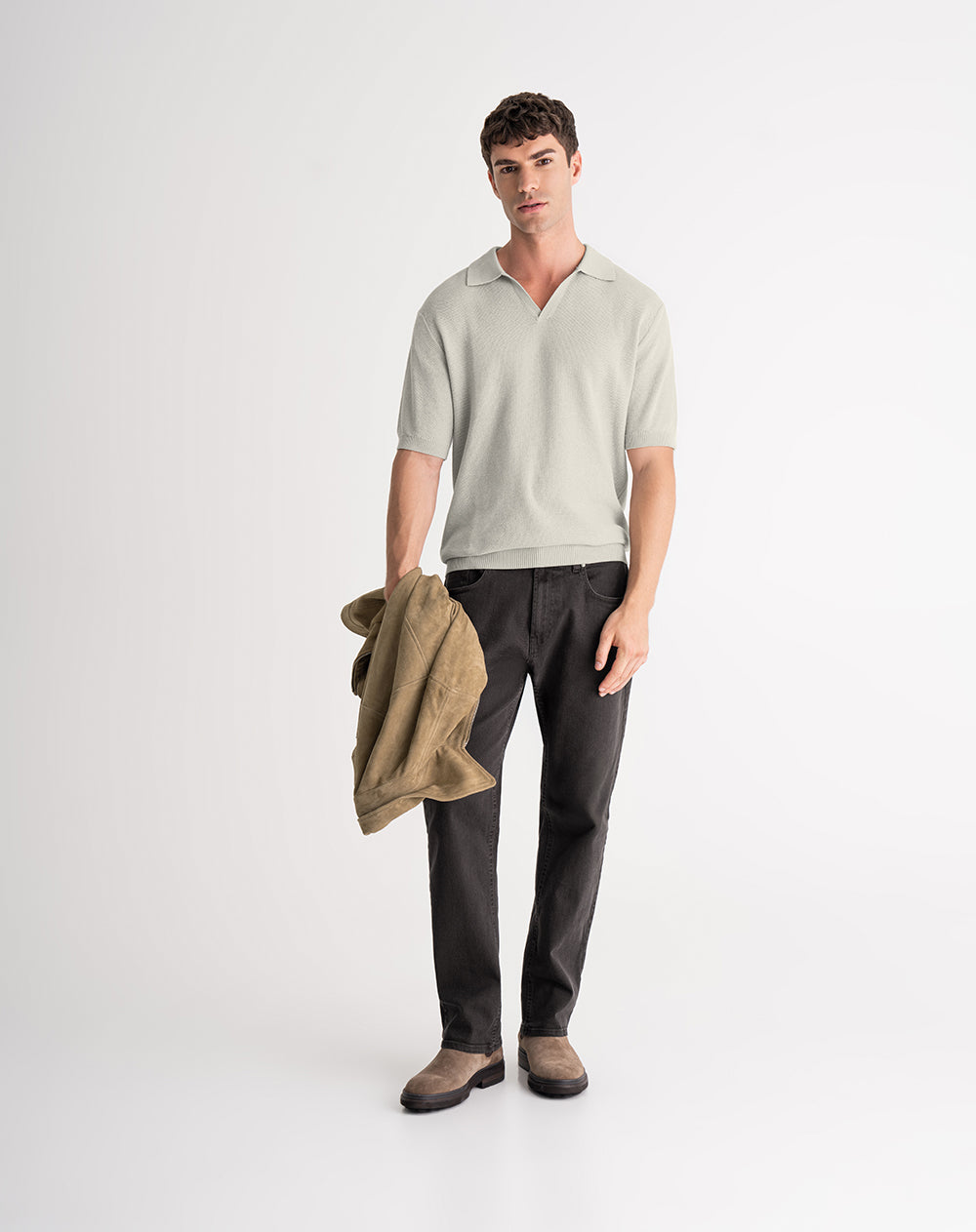 Polo regular fit gris