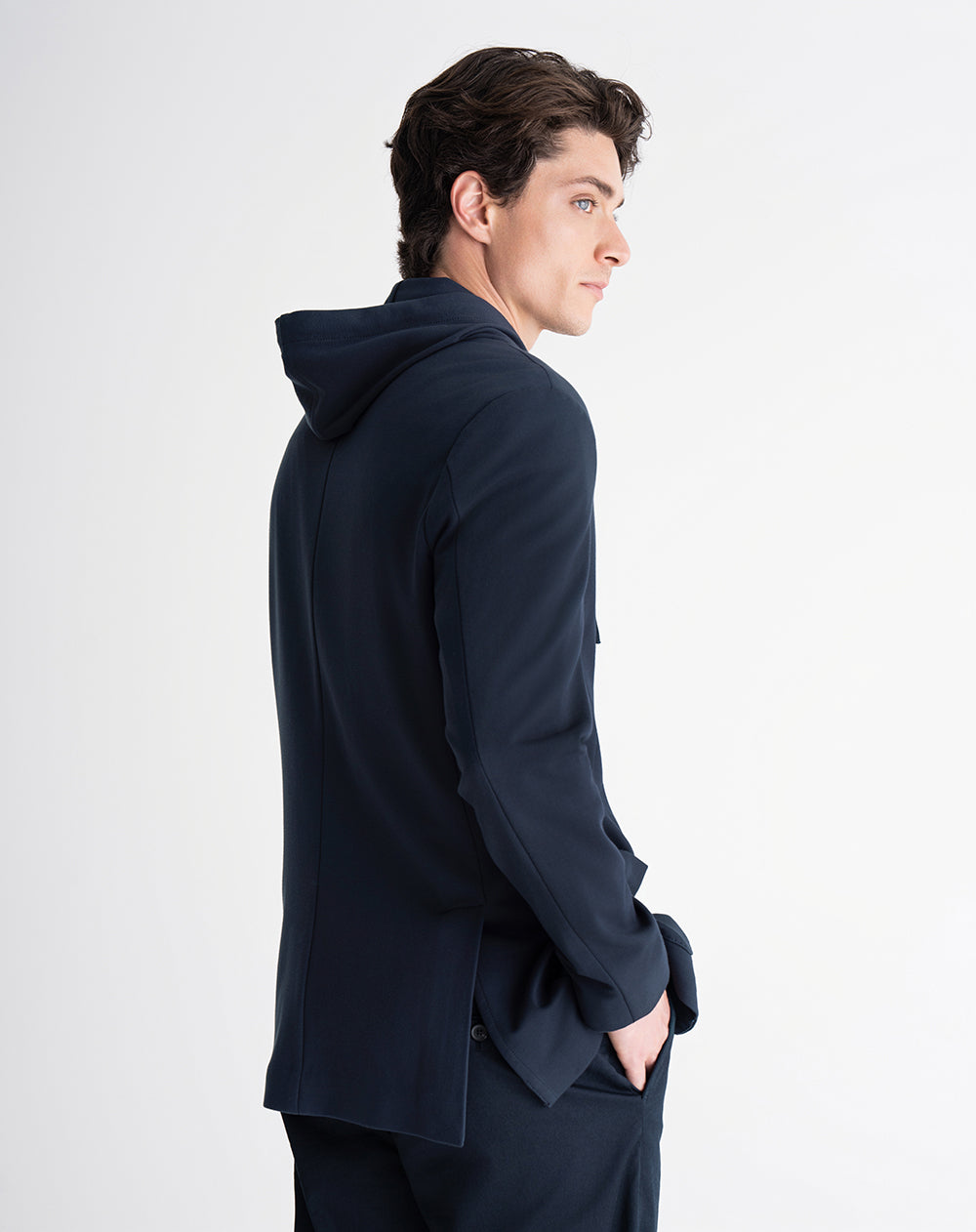 Chaqueta regular fit con capucha azul