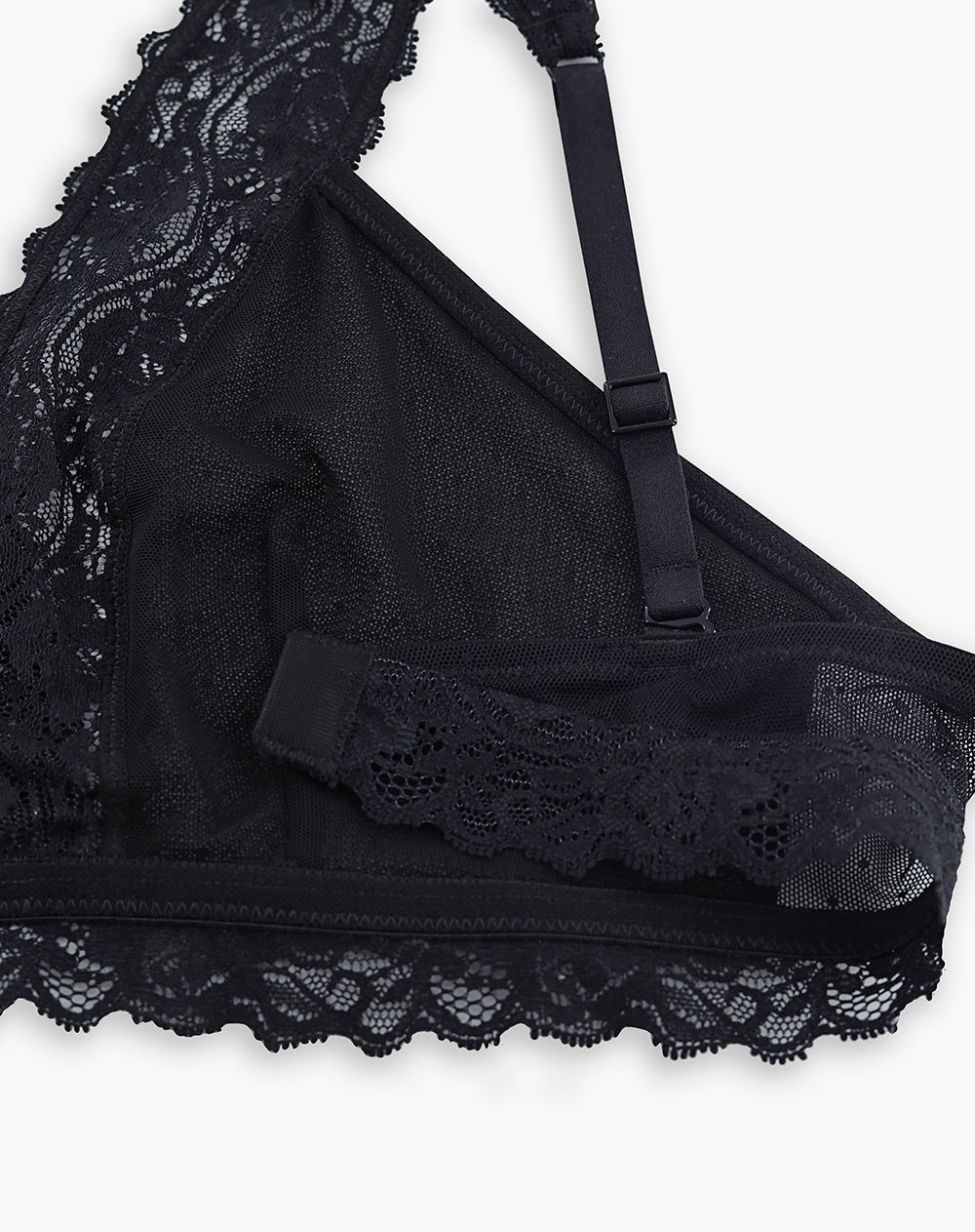 Top soporte medio encaje negro