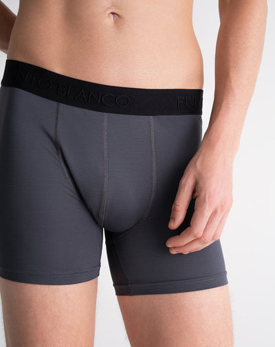 Bóxer medio panel amplio gris