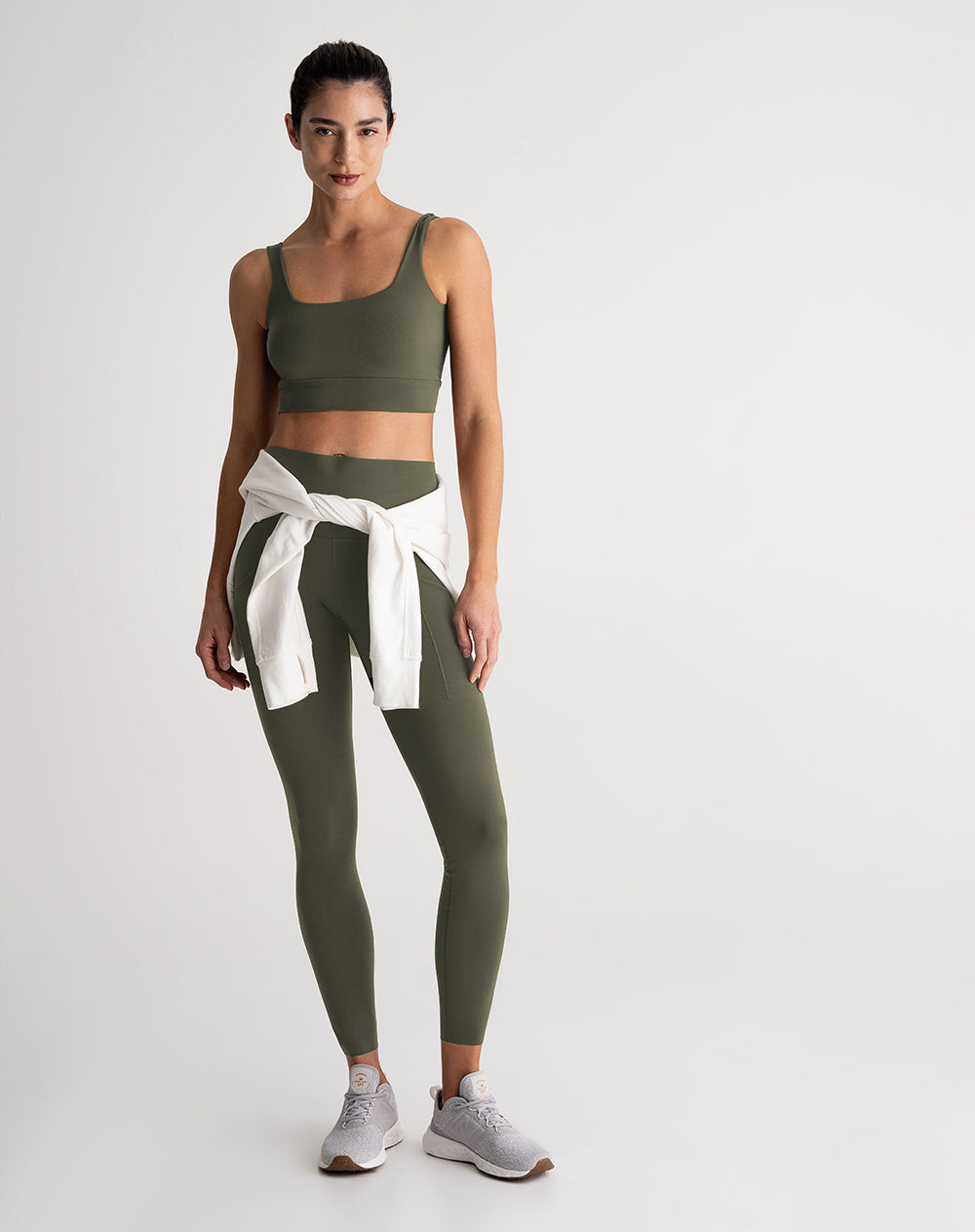 Top deportivo soporte medio seamless verde