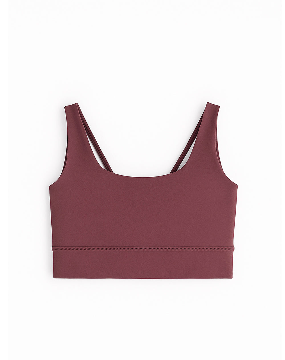 Top deportivo soporte medio seamless vino tinto