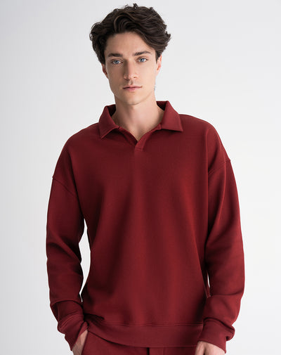 Camibuzo confort tipo polo regular vino tinto hombre