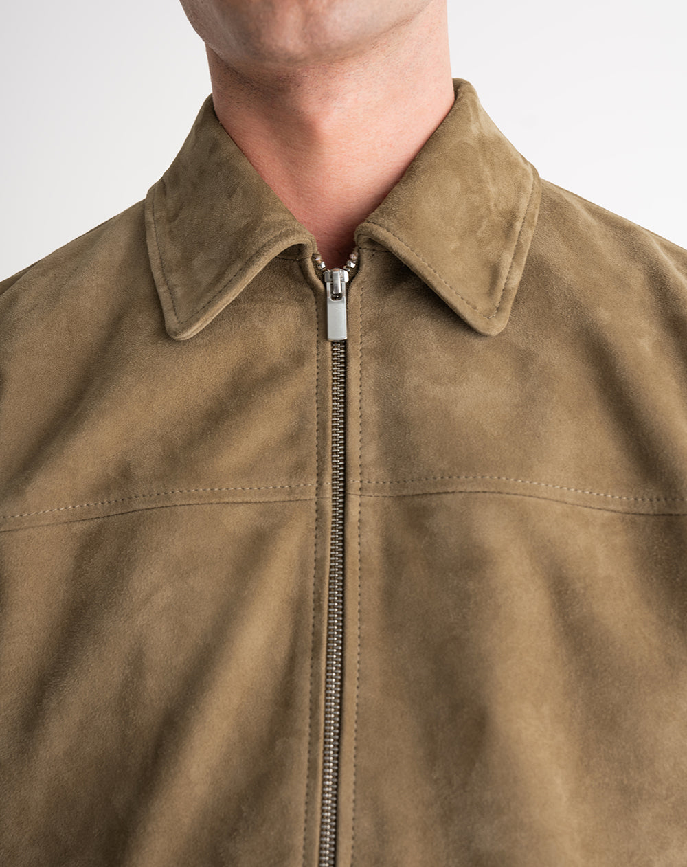 Chaqueta regular fit sin capucha café