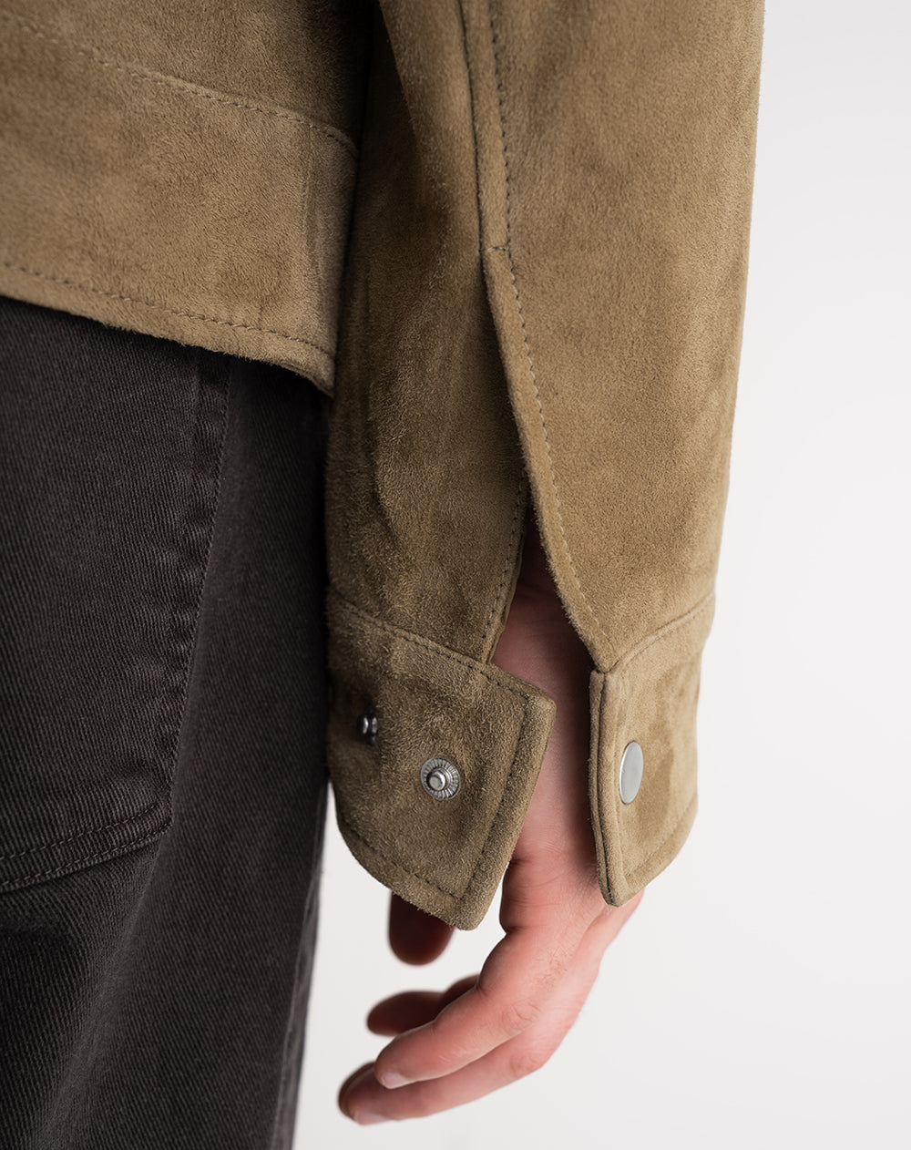 Chaqueta regular fit sin capucha café