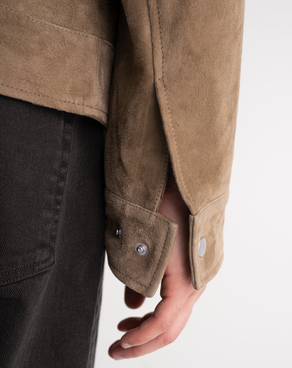 Chaqueta regular cuero café hombre