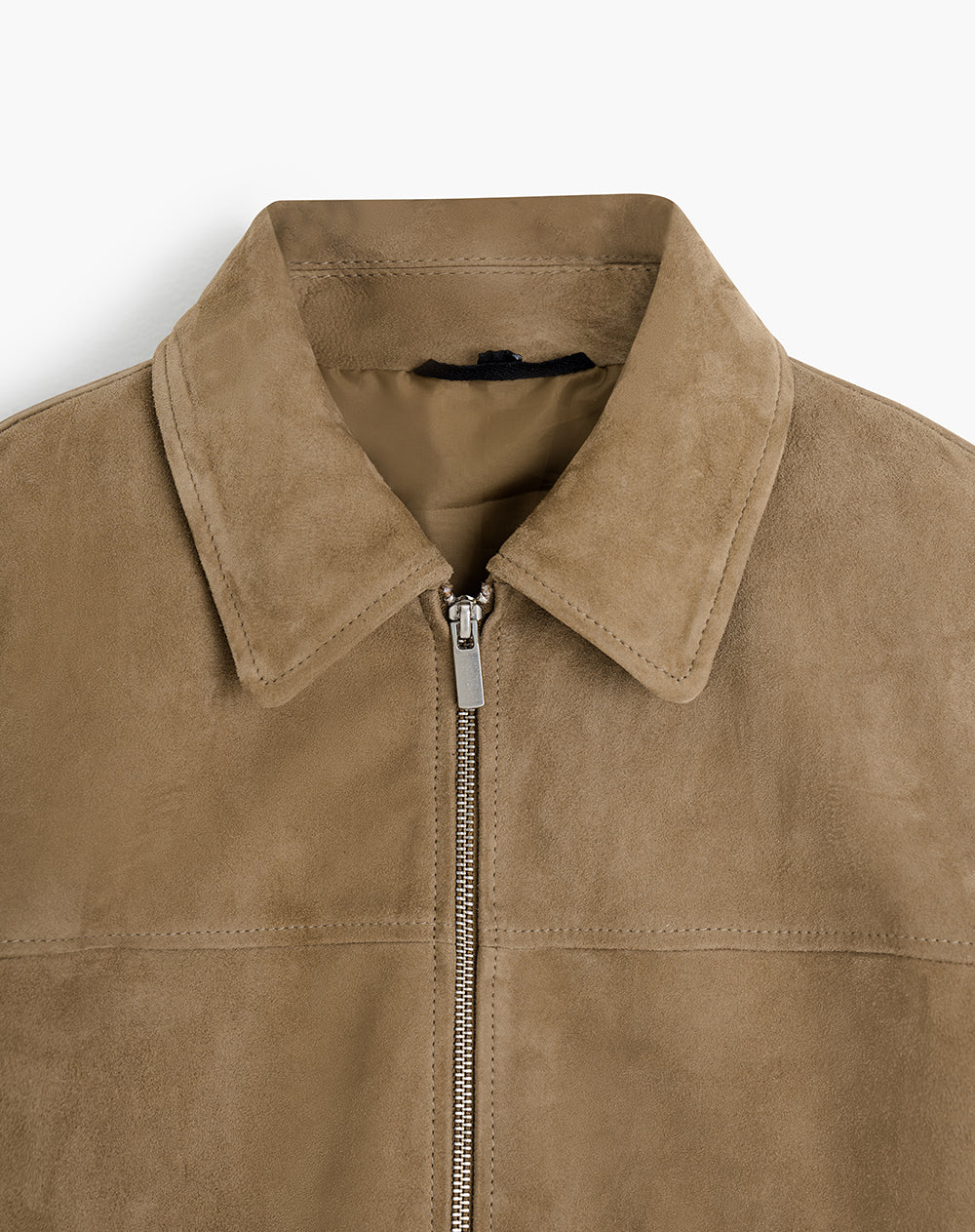 Chaqueta regular fit sin capucha café