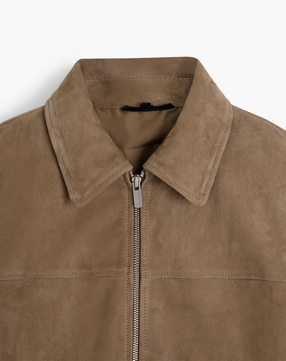 Chaqueta regular cuero café hombre