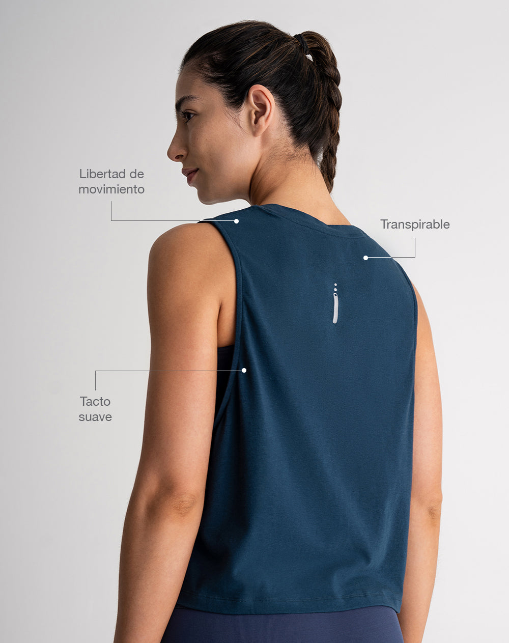 Camiseta esqueleto deportiva transpirable azul mujer