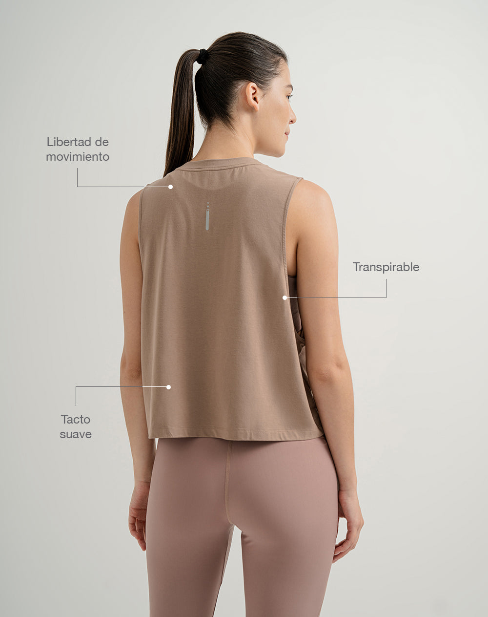 Camiseta esqueleto deportiva transpirable café mujer