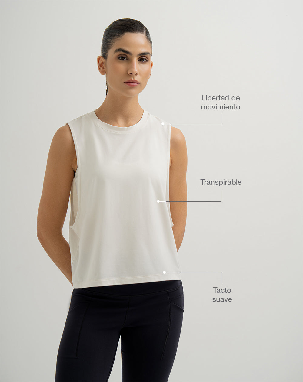 Camiseta esqueleto deportiva transpirable habano mujer