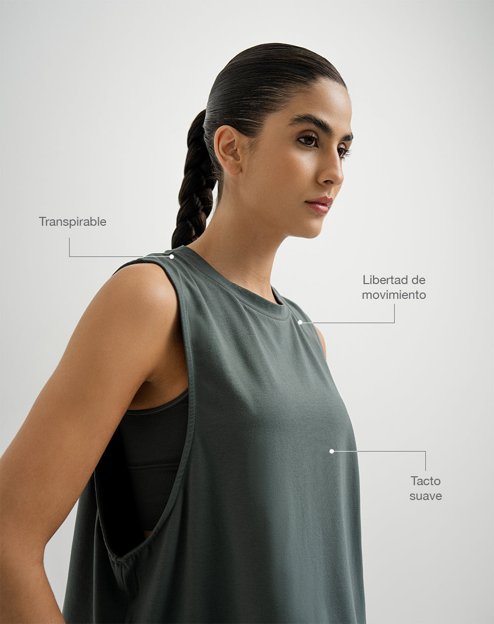 Camiseta esqueleto deportiva transpirable verde mujer